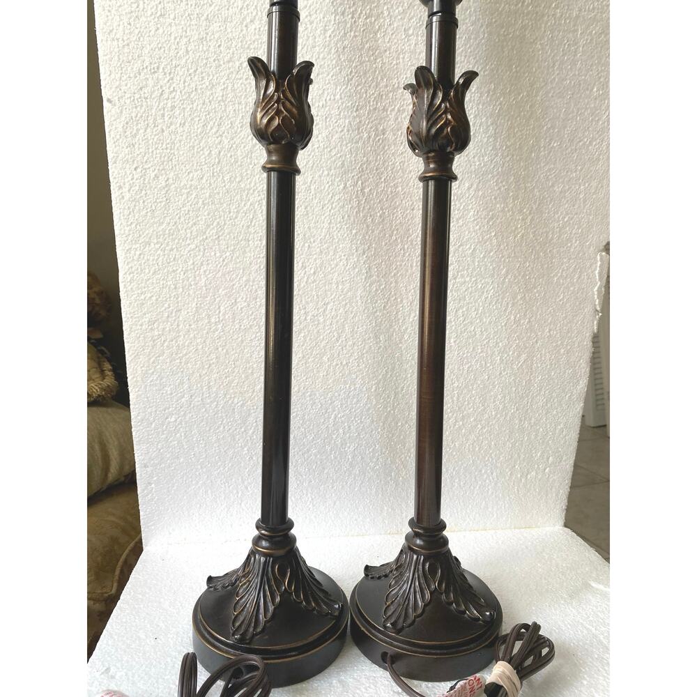 Catalina Brenda Tiffany-style lamp bases pair of night table lamps